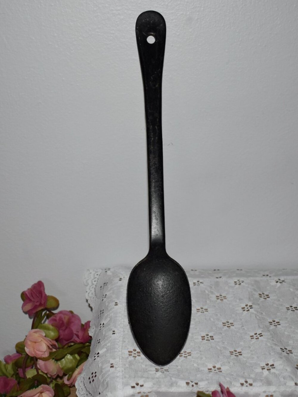 Antique Vintage Rustic Iron Metal Over Sized Big Spoon Farmhouse Wall Decor